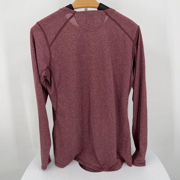 REI Co-Op Women's Base Layer Crewneck Performance Shirt L Large Burgundy Heather - Picture 3 of 7